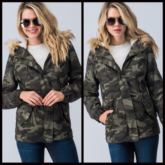 CLEARANCE-FIRM‼️Sherpa Lined Camo Jacket - Picture 4 of 8